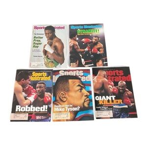 Rare Lot Of 5 Sports Illustrated 1986 - 1998 Magazine’s Mike Tyson Memorabilia